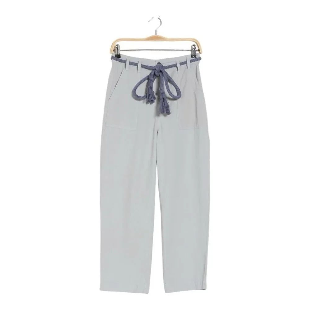 The Great. The Voyager rope belt cropped cotton pants in blue size 27 NWT - Picture 6 of 11